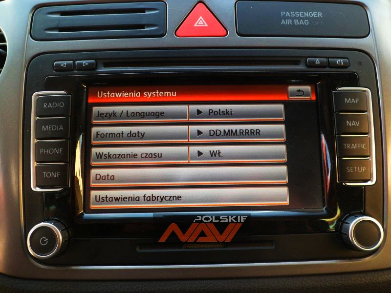 VW RNS 510 Tłumaczenie nawigacji - Polskie menu